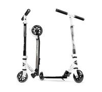 Madd Gear Rush 125 Kick Scooter for Kids Ages 5+ - Light-Up 5" Wheels - Folding Lightweight Design - Durable & Fun Ride - Supports Riders Up to 220 lbs (White/Black)