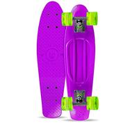MADD GEAR SKINS 70’s RETRO CRUISER/MINI SKATEBOARD - PURPLE/LIME