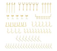 MADD TOOLS DOUBLE D FOR DOUBLE DUTY Gold Metal Peg Board Hooks Hanging, 70-Piece Set of Heavy ¼'' Pegboard Accessories Wall Organizer Hanging Tools, Extra Thick ¼ inch and Pegs Fit Snugly