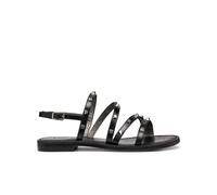 Maddalusia Flat Leather Sandals Black