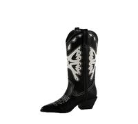 Madden Girl Women's Saloonn Western Boot, Black Off White, 2.5 UK