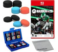 Madden NFL 26 for Nintendo Switch 2 (US Version), with PremGear Thumb Grips (8 pack, 3 colors, 2 Heights - 3mm, 7mm), 24 Slot Game Card Holder & Cleaning Cloth