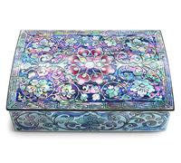 MADDesign Jewelry trinket box Korean mother of pearl inlay wood floral pink