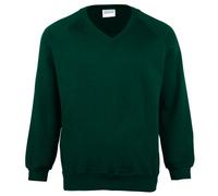 Maddins Mens Coloursure™ V-Neck Sweatshirt (XL) (Bottle Green)