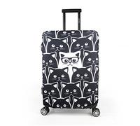 Maddy's Home Elastic Suitcase Cover, Suitcase Cover, Luggage Cover with Zip for 53-32 cm (23-32 Inches), Multicoloured cat Design, L (Fit 26"-28" Suitcase), Modern