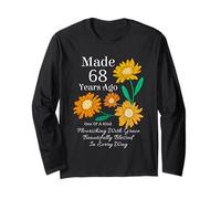 Made 68 Years Ago Sunflower 68 Year Old Women 68th Birthday Long Sleeve T-Shirt