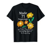 Made 71 Years Ago Sunflower 71 Year Old Women 71st Birthday T-Shirt
