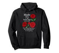 Made 72 Years Ago Rose Flower 72 Year Old 72nd Birthday Pullover Hoodie