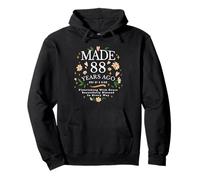 Made 88 Years Ago Flowers 88 Year Old 88th Birthday Women Pullover Hoodie