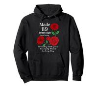 Made 89 Years Ago Rose Flower 89 Year Old 89th Birthday Pullover Hoodie