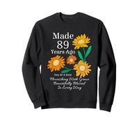 Made 89 Years Ago Sunflower 89 Year Old Women 89th Birthday Sweatshirt