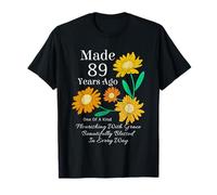 Made 89 Years Ago Sunflower 89 Year Old Women 89th Birthday T-Shirt