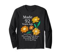 Made 92 Years Ago Sunflower 92 Year Old Women 92nd Birthday Long Sleeve T-Shirt