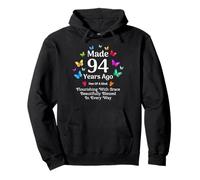 Made 94 Years Ago Butterfly 94 Year Old Women 94th Birthday Pullover Hoodie