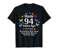 Made 94 Years Ago Butterfly 94 Year Old Women 94th Birthday T-Shirt