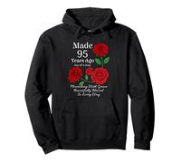Made 95 Years Ago Rose Flower 95 Year Old 95th Birthday Pullover Hoodie