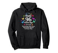 Made 96 Years Ago Butterfly 96 Year Old Women 96th Birthday Pullover Hoodie