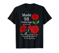 Made 98 Years Ago Rose Flower 98 Year Old 98th Birthday T-Shirt