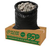 Made Again 100 Premium Black Rubble Sacks, MARS1, 20" x 30", Bulders Sacks, Heavy-Duty, Extra Strong, For Building Waste, Garden Debris & DIY Projects