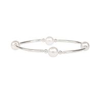 Made As Intended 8mm White Pearl Blessing Bracelet, 7-7.5 inches, Crystal