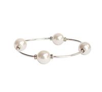 Made As Intended the Blessing Bracelet - 12mm Crystal White Pearl Blessing Bracelet, 7 Inch, Crystal