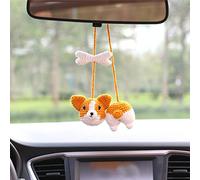 MADE BY BUNNY Bunny Adorable Corgi Car Hanging, Cute Puppy Charms Rear View Mirror Hanging Accessories, Ornaments Gifts for Lovers, Bag Charm, Swing Keychain, Decorative CCCORM01.1