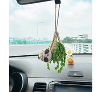 MADE BY BUNNY Crochet Sloth Car Rear View Mirror Holder, Cute Hanging Ornament, A Gift for Lovers Hanging, Lovely Bag Automotive Interior Decorations, CCBEEM01.1