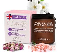 Made by Coopers Vanilla Rose Bath Salts Blend | Epsom Salts with Himalayan & Dead Sea Salt | Relaxing Aromatherapy with Vanilla, Ylang Ylang, Coconut Oil & Rose Petals | Vegan & Cruelty Free | 500g