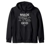 Made By God Christian Urban Faith Graphic Zip Hoodie