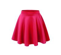 Made By Johnny Women's Basic Versatile Stretchy Flared Casual Mini Skater Skirt XS-3XL Plus Size, Wb211_neon_fuchsia, L