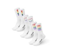 Made by Nami 3 Pairs of Pride Socks - LGBTQ Socks - Gay Socks - Lesbian Socks - Pride Outfits and Pride Gifts - LGBTQ Accessories for Pride Festival (UK, Numeric, 2, 6.5, Regular, Regular, Set 1)