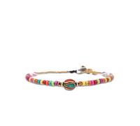 Made by Nami Boho Surfer Anklet Women - Ankle Bracelet for Her - Hippie Style - Handmade Beach Jewellery & Festival Accessories - Waterproof & Adjustable - Waxed Cotton Rope with Beads - U (Oriental)