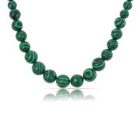Made by Nami Malachite Beaded Choker Necklace - Green Beaded Gemstone Necklace - Natural Stone Necklace - Bohemian Necklaces for Women