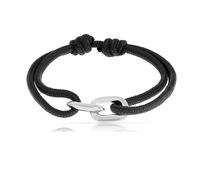 Made by Nami Surfer Bracelet for Men & Women - Handmade Sailing Rope Maritime Bracelet - Minimalist, 100% Waterproof & Adjustable - Stainless Steel, Black Silver - Gift for Men