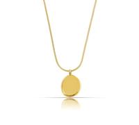 Made by Nami Women's Gold Necklace with Round Coin Pendant Gold Waterproof Jewellery Gift for Her, Stainless Steel