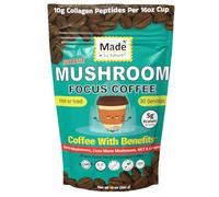Made By Nature Mushroom Focus Coffee | Ultra Concentrated | Colombian Freeze-Dried Instant Coffee | 30 Servings | 10g Hydrolyzed Collagen Peptides | Reishi & Lions Mane | MCT Oil | Brain Fog Buster |
