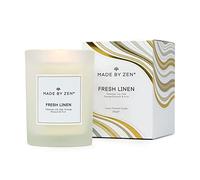 Made By Zen Fresh Linen Luxury Scented Candle | Expertly Blended Fragrances at Home Aromatheraphy | 100% Natural Wax, Vegan and Cruelty Free