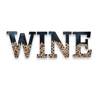 Made Easy Kit Metal Letter - Wine Cork Keepsake Saver & Holder - Display Complete Word w/Free Wall Mount Kit - Bar Kitchen Interactive Décor Set (WINE Large)