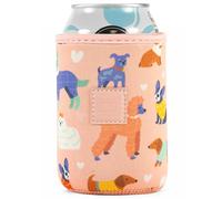 Made Easy Kit Neoprene Can Cooler Cover & Holder - Extra Thick 5mm Insulated for 12oz Cans | No Sweat, No Mess, Maximum Chill (Pink Dog Lover, 12 Ounces)