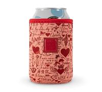 Made Easy Kit Neoprene Can Cooler Cover & Holder - Extra Thick 5mm Insulated for 12oz Cans | No Sweat, No Mess, Maximum Chill (Red Love, 12 Ounces)