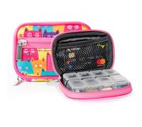 Made Easy Kit Pill Case for Everyday and Travel - 7-Day Weekly Medicine Supplement Vitamin Organizer Sorter Tracker - Neoprene Bag with Pockets - Compact Portable 8 Compartments (Multicolor Cats)