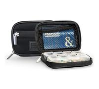 Made Easy Kit Pill Case for Everyday and Travel - 7-Day Weekly Medicine Supplement Vitamin Organizer Sorter Tracker - Neoprene Bag with Pockets - Compact Portable 8 Compartments (Black)