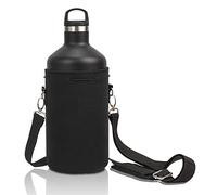Made Easy Kit Water Bottle Carrier Insulated Neoprene - Adjustable Padded Shoulder Strap - Sling Pouch for Glass Bottle, Stainless Steel Tumbler - 5 Sizes (Black, Extra Large)