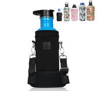 Made Easy Kit Water Bottle Carrier Insulated Neoprene - Adjustable Padded Shoulder Strap - Sling Pouch for Glass Bottle, Stainless Steel Tumbler - 5 Sizes (Black, Medium)