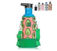 Made Easy Kit Water Bottle Carrier Insulated Neoprene - Adjustable Padded Shoulder Strap - Sling Pouch for Glass Bottle, Stainless Steel Tumbler - 5 Sizes (Green Avocado, Medium)