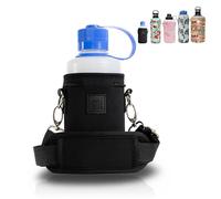 Made Easy Kit Water Bottle Carrier Insulated Neoprene - Adjustable Padded Shoulder Strap - Sling Pouch for Glass Bottle, Stainless Steel Tumbler - 5 Sizes (Black, Small)