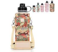 Made Easy Kit Water Bottle Carrier Insulated Neoprene - Adjustable Padded Shoulder Strap - Sling Pouch for Glass Bottle, Stainless Steel Tumbler - 5 Sizes (Khaki Desert, Tall Large)