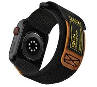 Made for Apple Watch Band, MIFA EDC 34 Rugged Nylon Leather Sports Strap With Woven Loop Design For iWatch 42mm/41mm/40mm/38mm, Tough Tactical Replacement Band For Series 10/9/8/SE brown