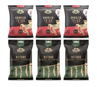 Made For Drink Meat Snack Selection of Biltong & Chorizo Thins, Premium Bar Snacks, Keto Friendly, Perfect Companions for Beer & Wines, We Are 100% Carbon Neutral - 30 g x 6 (Pack of 1)