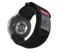 Made for Galaxy Watch 6/5 Band, NASA Licensed Rugged Nylon Leather Sports Strap With Woven Loop Design For 20mm Watch Bands - Tough Tactical Replacement - Black